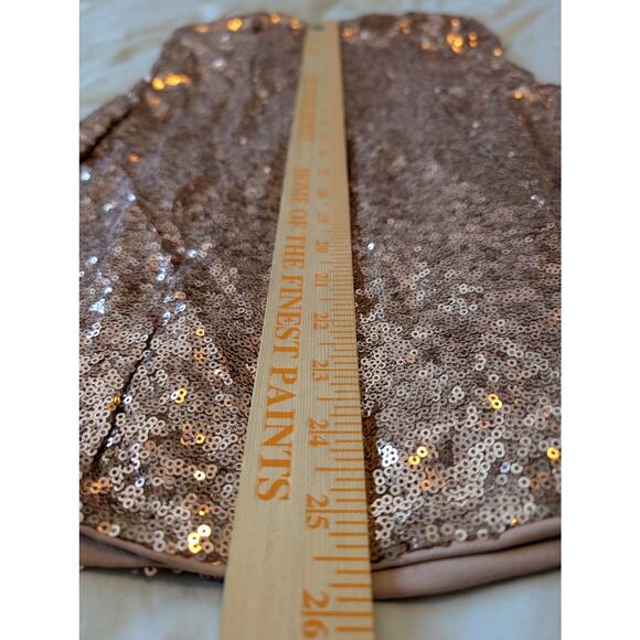 Lulus Bring It Rose Gold Sequin Bodycon Mini Dress NWT Medium Sold Out - Picture 8 of 10